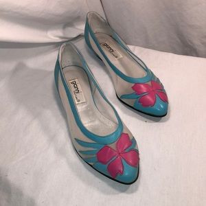 Gianni Couture Baby Blue and Pink trendy low heels